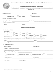 Document preview: Form PCA-08 Personal Care Services Initial Application - Alaska