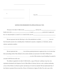 Document preview: Motion for Permission to Appear Pro Hac Vice - Ohio