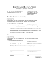 Document preview: Notice of Change - Ohio