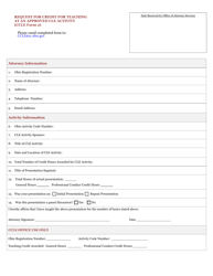 Document preview: CCLE Form 2 Request for Credit for Teaching at an Approved Cle Activity - Ohio