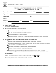 Document preview: Thomas J. Moyer Ohio Judicial Center Public Use Permit Application - Ohio