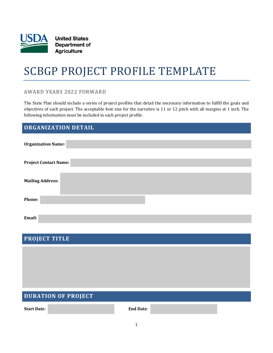 Scbgp Project Profile Template Fill Out, Sign Online and Download PDF