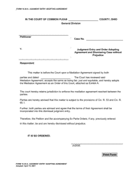 Document preview: Form 16.30-A Judgment Entry Adopting Agreement - Ohio