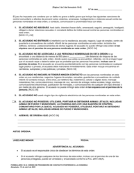Formulario 10-G Orden De Prohibicion De Contacto Posterior a La Condena - Ohio (Spanish), Page 2