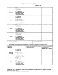Formulario 10.01-F Informacion Sobre Declaracion Jurada De Procedimiento De Guarda Y Custodia (R.c. 3127.23) - Ohio (Spanish), Page 2