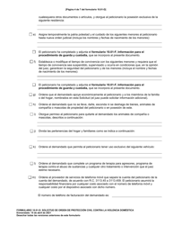 Formulario 10.01-D Solicitud De Orden De Proteccion Civil Contra La Violencia Domestica (R.c. 3113.31) - Ohio (Spanish), Page 4