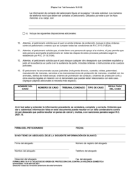 Formulario 10.01-D Solicitud De Orden De Proteccion Civil Contra La Violencia Domestica (R.c. 3113.31) - Ohio (Spanish), Page 5