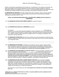 Formulario 10.01-I Orden De Proteccion Civil Contra La Violencia Domestica (Cpo) Audiencia De Parte (R.c. 3113.31) - Ohio (Spanish), Page 3
