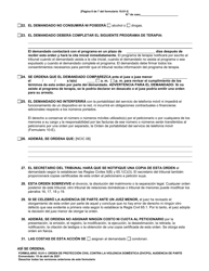 Formulario 10.01-I Orden De Proteccion Civil Contra La Violencia Domestica (Cpo) Audiencia De Parte (R.c. 3113.31) - Ohio (Spanish), Page 6