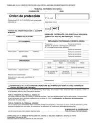 Formulario 10.01-H Orden De Proteccion Civil Contra La Violencia Domestica (Dvcpo) Ex Parte (R.c. 3113.31) - Ohio (Spanish)