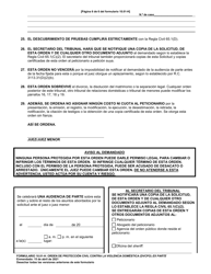 Formulario 10.01-H Orden De Proteccion Civil Contra La Violencia Domestica (Dvcpo) Ex Parte (R.c. 3113.31) - Ohio (Spanish), Page 6