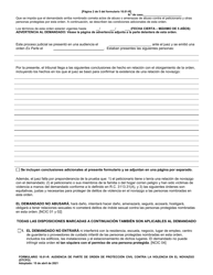 Formulario 10.01-R Audiencia De Parte De Orden De Proteccion Civil Contra La Violencia En El Noviazgo (Dtcpo) (R.c. 3113.31) - Ohio (Spanish), Page 2