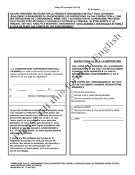 Form 10.01-Q Dating Violence Civil Protection Order (Dtcpo) Ex Parte (R.c. 3113.31) - Ohio (French), Page 5