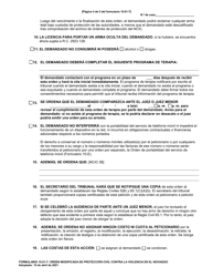 Formulario 10.01-T Orden Modificada De Proteccion Civil Contra La Violencia En El Noviazgo (R.c. 3113.31) - Ohio (Spanish), Page 4