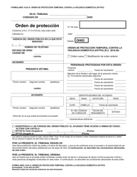 Document preview: Formulario 10.02-A Orden De Proteccion Temporal Contra La Violencia Domestica (Dvtpo) (R.c. 2919.26) - Ohio (Spanish)