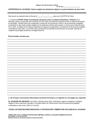 Formulario 10.02-A Orden De Proteccion Temporal Contra La Violencia Domestica (Dvtpo) (R.c. 2919.26) - Ohio (Spanish), Page 2