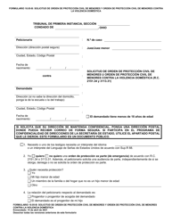 Formulario 10.05-B Solicitud De Orden De Proteccion Civil De Menores U Orden De Proteccipon Civil De Menores Contra La Violencia Domestica (R.c. 2151.34 Y 3113.31) - Ohio (Spanish)