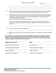 Formulario 10.05-B Solicitud De Orden De Proteccion Civil De Menores U Orden De Proteccipon Civil De Menores Contra La Violencia Domestica (R.c. 2151.34 Y 3113.31) - Ohio (Spanish), Page 4