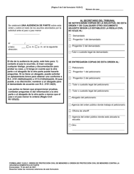 Formulario 10.05-C Orden De Proteccion Civil De Menores U Orden De Proteccion Civil De Menores Contra La Violencia Domestica Ex Parte (R.c. 2151.34 O 3113.31) - Ohio (Spanish), Page 5