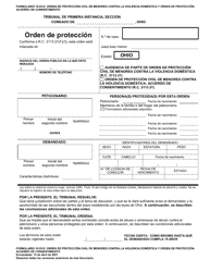 Document preview: Formulario 10.05-E Orden De Proteccion Civil De Menores Contra La Violencia Domestica Y Orden De Proteccion: Acuerdo De Consentimiento - Ohio (Spanish)