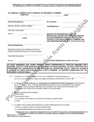 Form 10.05-B Petition for Juvenile Civil Protection Order or Juvenile Domestic Violence Civil Protection Order (R.c. 2151.34 and 3113.31) - Ohio (French)