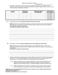 Formulario 10.03-D Solicitud De Orden De Proteccion Civil Contra El Acoso U Orden De Proteccion Civil Contra Delitos De Indole Sexual - Ohio (Spanish), Page 2
