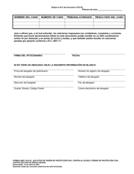 Formulario 10.03-D Solicitud De Orden De Proteccion Civil Contra El Acoso U Orden De Proteccion Civil Contra Delitos De Indole Sexual - Ohio (Spanish), Page 4