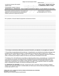 Formulario 10.05-D Audiencia De Parte De Orden De Proteccion Civil De Menores - Ohio (Spanish), Page 2