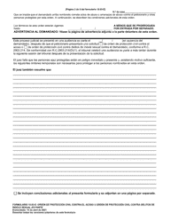 Formulario 10.03-E Orden De Proteccion Civil Contra El Acoso U Orden De Proteccion Civil Contra Delitos De Indole Sexual Ex Parte - Ohio (Spanish), Page 2