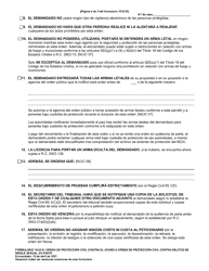 Formulario 10.03-E Orden De Proteccion Civil Contra El Acoso U Orden De Proteccion Civil Contra Delitos De Indole Sexual Ex Parte - Ohio (Spanish), Page 4
