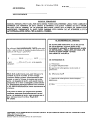 Formulario 10.03-E Orden De Proteccion Civil Contra El Acoso U Orden De Proteccion Civil Contra Delitos De Indole Sexual Ex Parte - Ohio (Spanish), Page 5