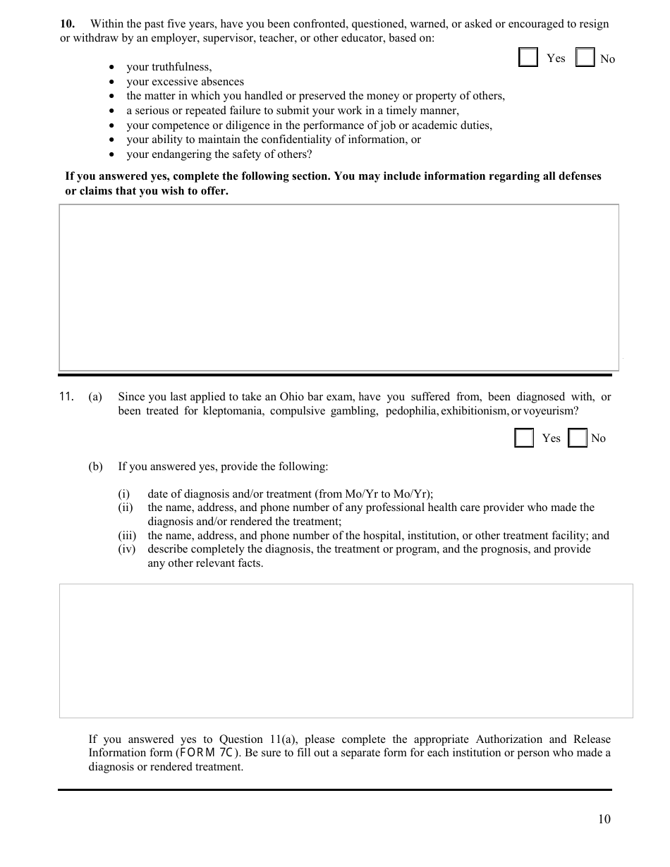 Ohio Re-examination Character Questionnaire - Fill Out, Sign Online and ...