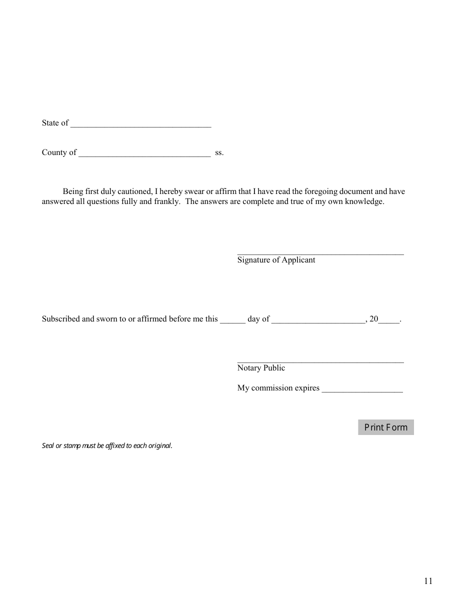 Re-examination Character Questionnaire - Ohio, Page 11