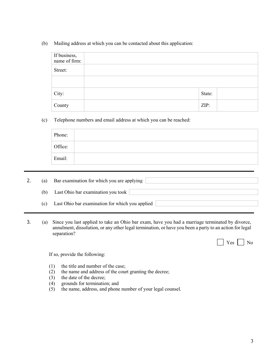 Re-examination Character Questionnaire - Ohio, Page 3