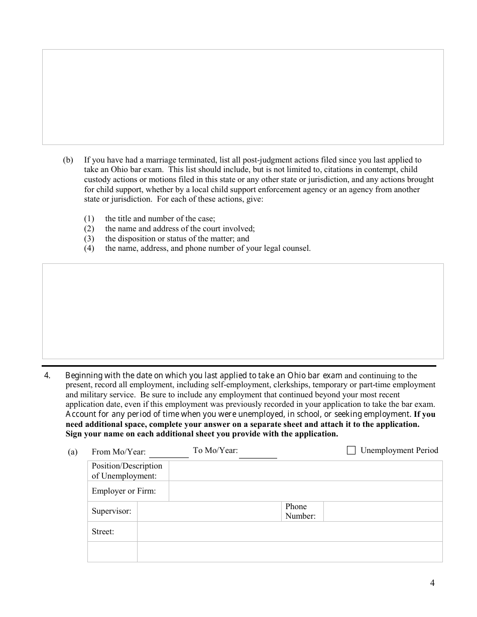 Re-examination Character Questionnaire - Ohio, Page 4