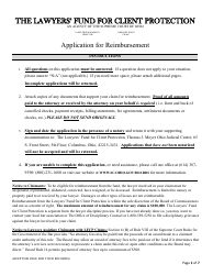 Document preview: Application for Reimbursement - Lawyers' Fund for Client Protection - Ohio