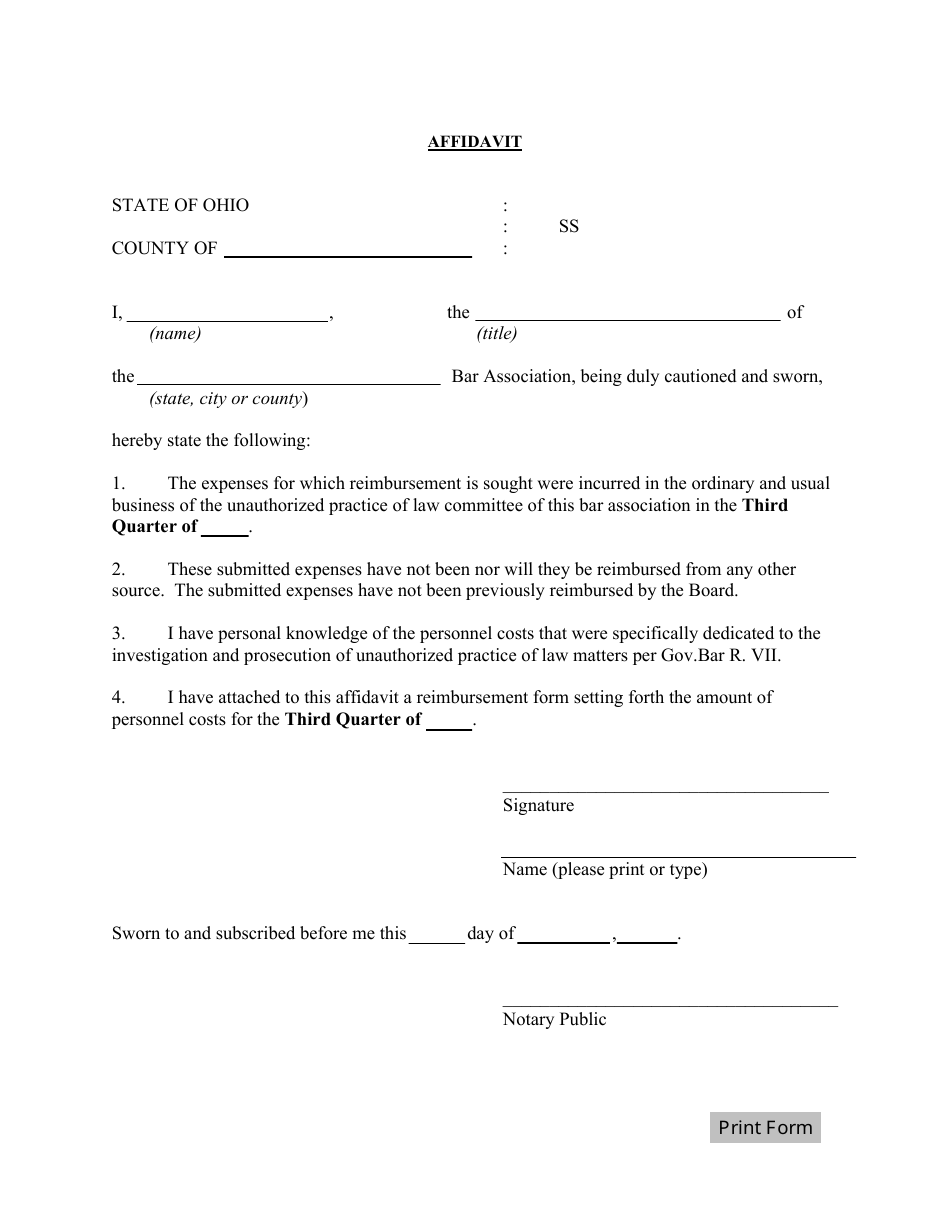 Certification of Personnel Expenses for Reimbursement Under Gov. Bar R. VII, 5(C) - Third Quarter - Ohio, Page 3