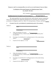 Document preview: Certification of Personnel Expenses for Reimbursement Under Gov. Bar R. VII, 5(C) - First Quarter - Ohio