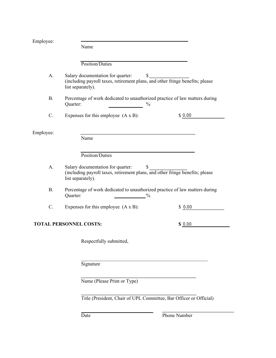 Certification of Personnel Expenses for Reimbursement Under Gov. Bar R. VII, 5(C) - First Quarter - Ohio, Page 2