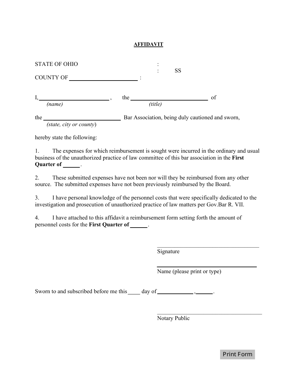 Certification of Personnel Expenses for Reimbursement Under Gov. Bar R. VII, 5(C) - First Quarter - Ohio, Page 3