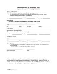 Document preview: Municipal Income Tax Withholding Form - Ohio