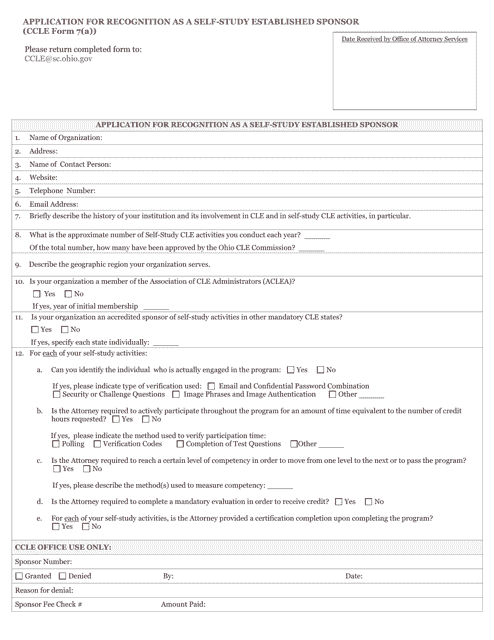 CCLE Form 7(A)  Printable Pdf