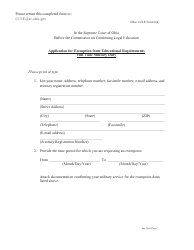 CCLE Form 9(A) Application for Exemption From Educational Requirements Full Time Military Duty - Ohio