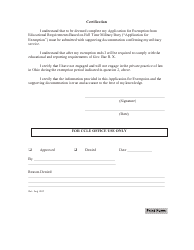 CCLE Form 9(A) Application for Exemption From Educational Requirements Full Time Military Duty - Ohio, Page 2
