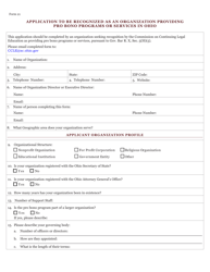 Form 21 Application to Be Recognized as an Organization Providing Pro Bono Programs or Services in Ohio - Ohio