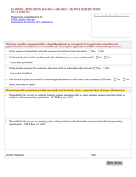 Document preview: CCLE Form 15 In-house Application Seating & Speaker Variance Request Form - Ohio