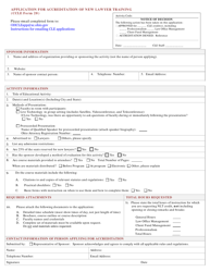 CCLE Form 20 Application for Accreditation of New Lawyer Training - Ohio