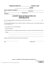 Document preview: Form 21.03 (SCO-CLC-PBT0021.03) Judgment Entry Setting Hearing and Ordering Notice - Ohio