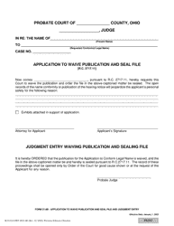 Document preview: Form 21.6B (SCO-CLC-PBT0021.6B) Application to Waive Publication and Seal File - Ohio