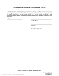 Document preview: Form 21.14 (SCO-CLC-PBT0021.14) Release for Criminal Background Check - Ohio